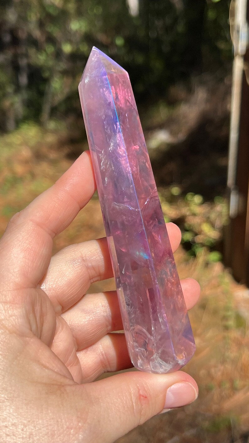 Angel Aura Amethyst Crystal Wand