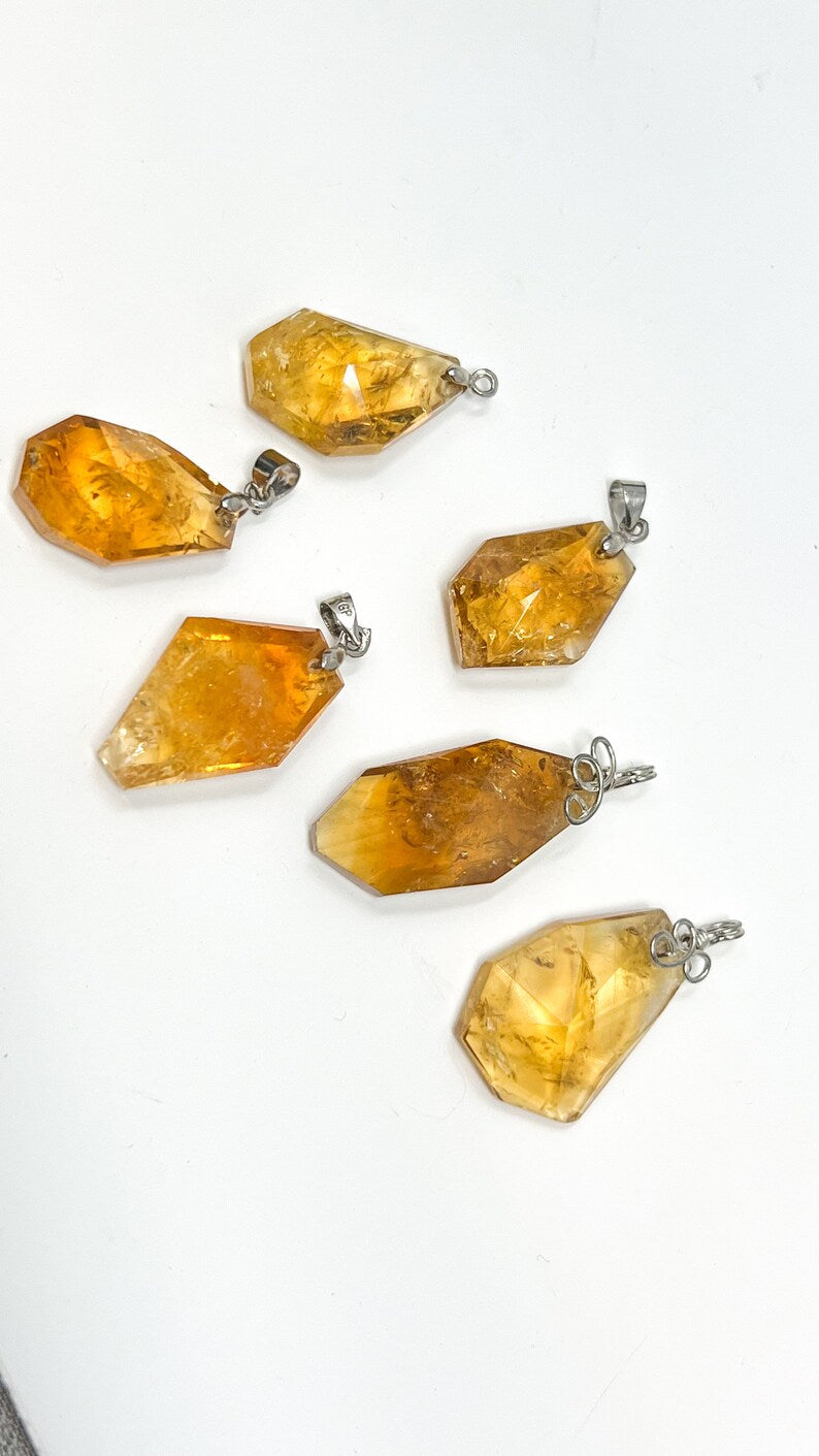 ONE Citrine Faceted Jewel Pendant, Brazil