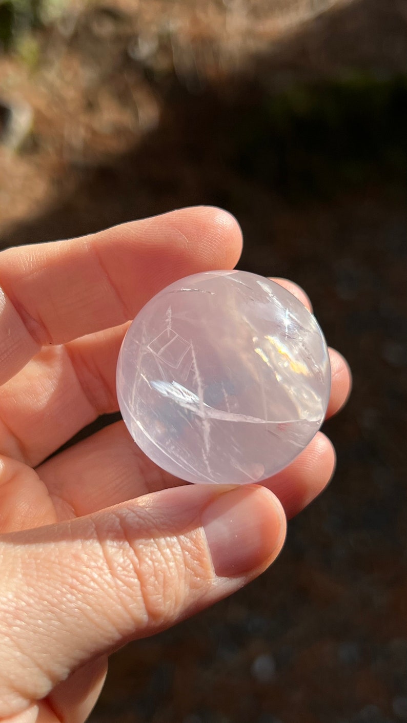 Gemmy Star Rose Quartz Sphere, 69g Brazil