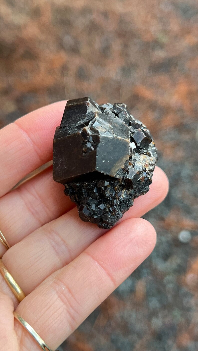 Andradite Garnet var. Melanite, Black Garnet, Mali