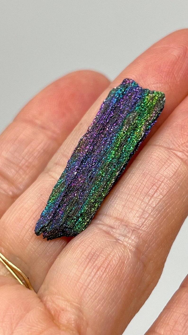 Iridescent Natural Hematite Rainbow Minerals, Andrade Mine, Brazil