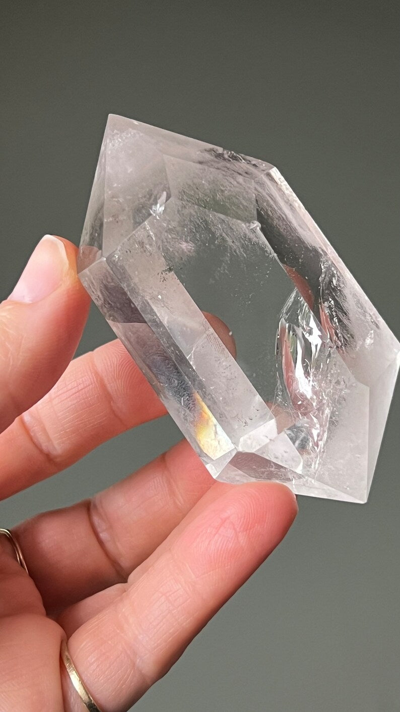 Diamond Window Clear Quartz DT Wand, Brazil