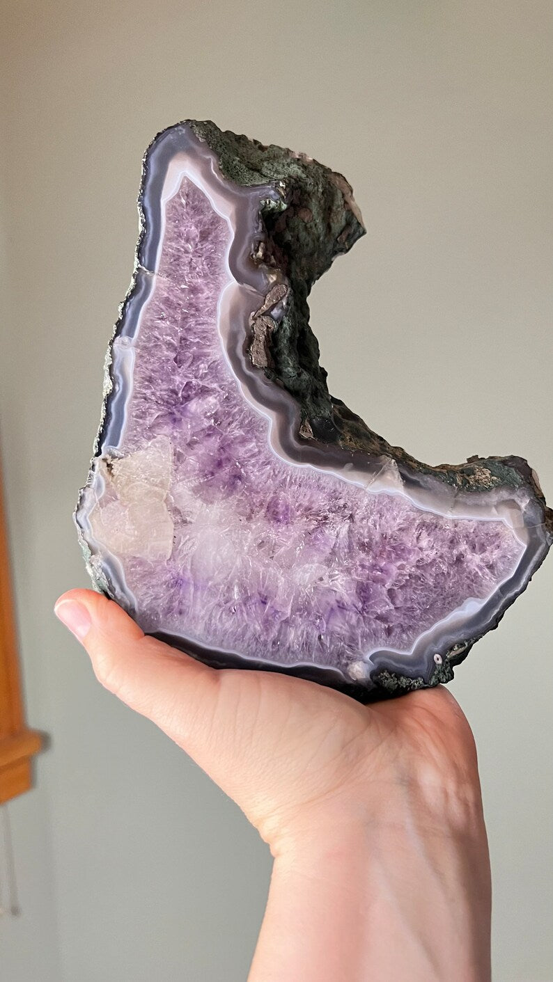 Amethyst Geode Crescent Moon