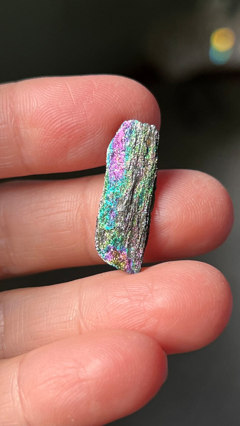 Iridescent Natural Hematite Rainbow Minerals, Andrade Mine, Brazil