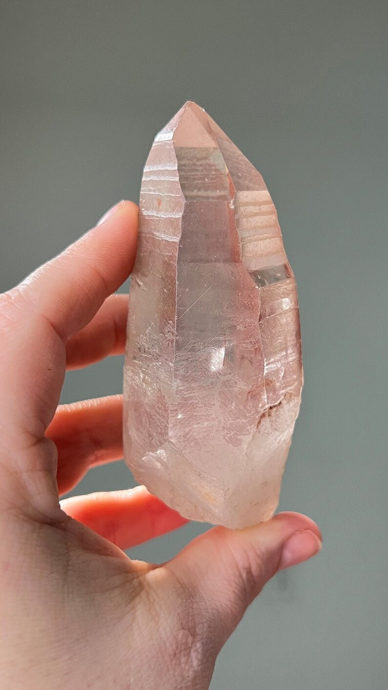 Pink Lemurian Diamond Window Quartz
