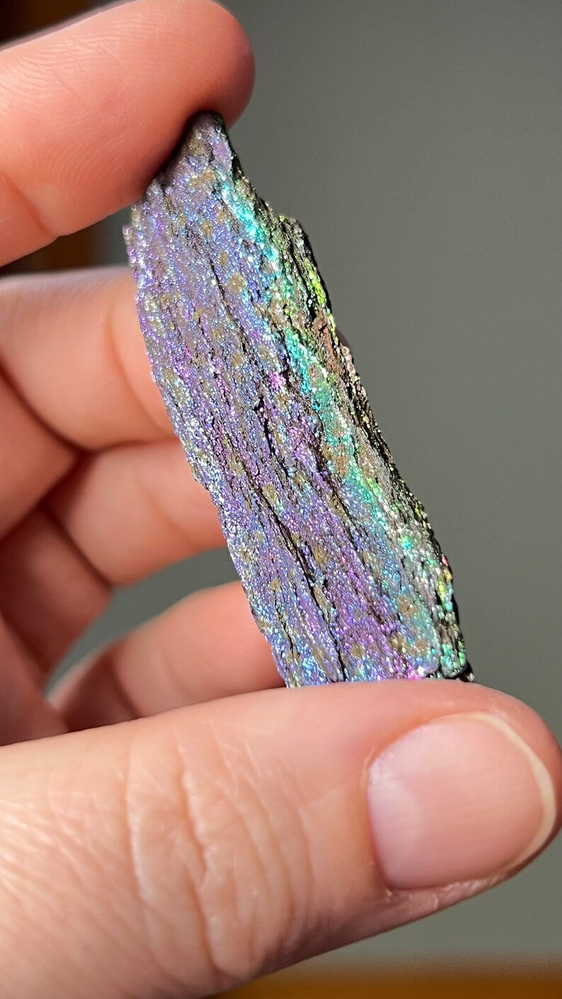 Iridescent Natural Hematite 47ct Andrade Mine, Brazil Rainbow Minerals