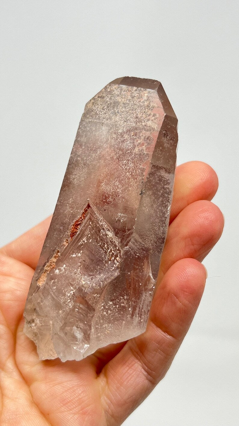 Pink Lemurian Time-link Quartz, 143g Brazil