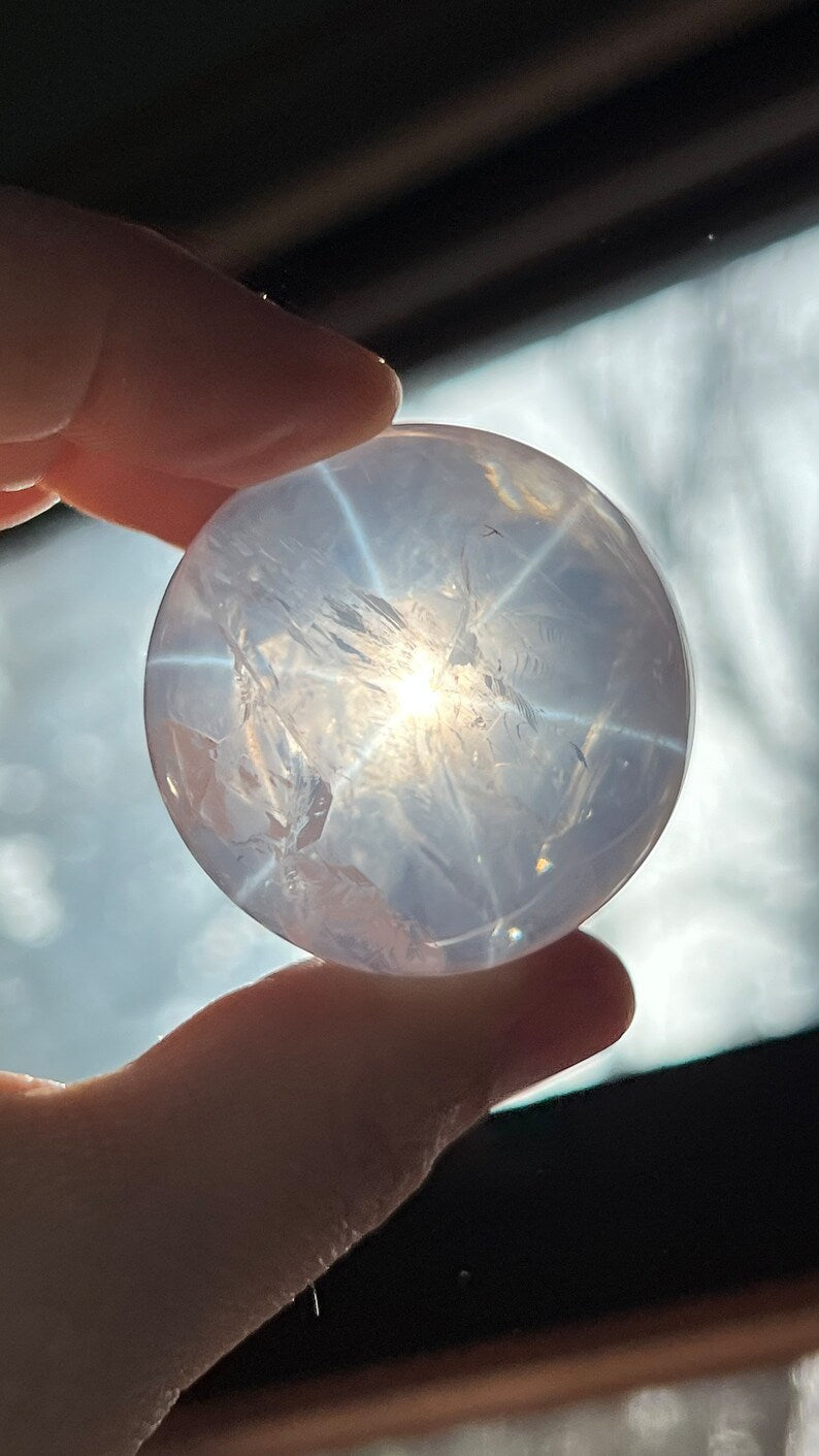 Gem-grade Star Rose Quartz Sphere, Brazil 91g