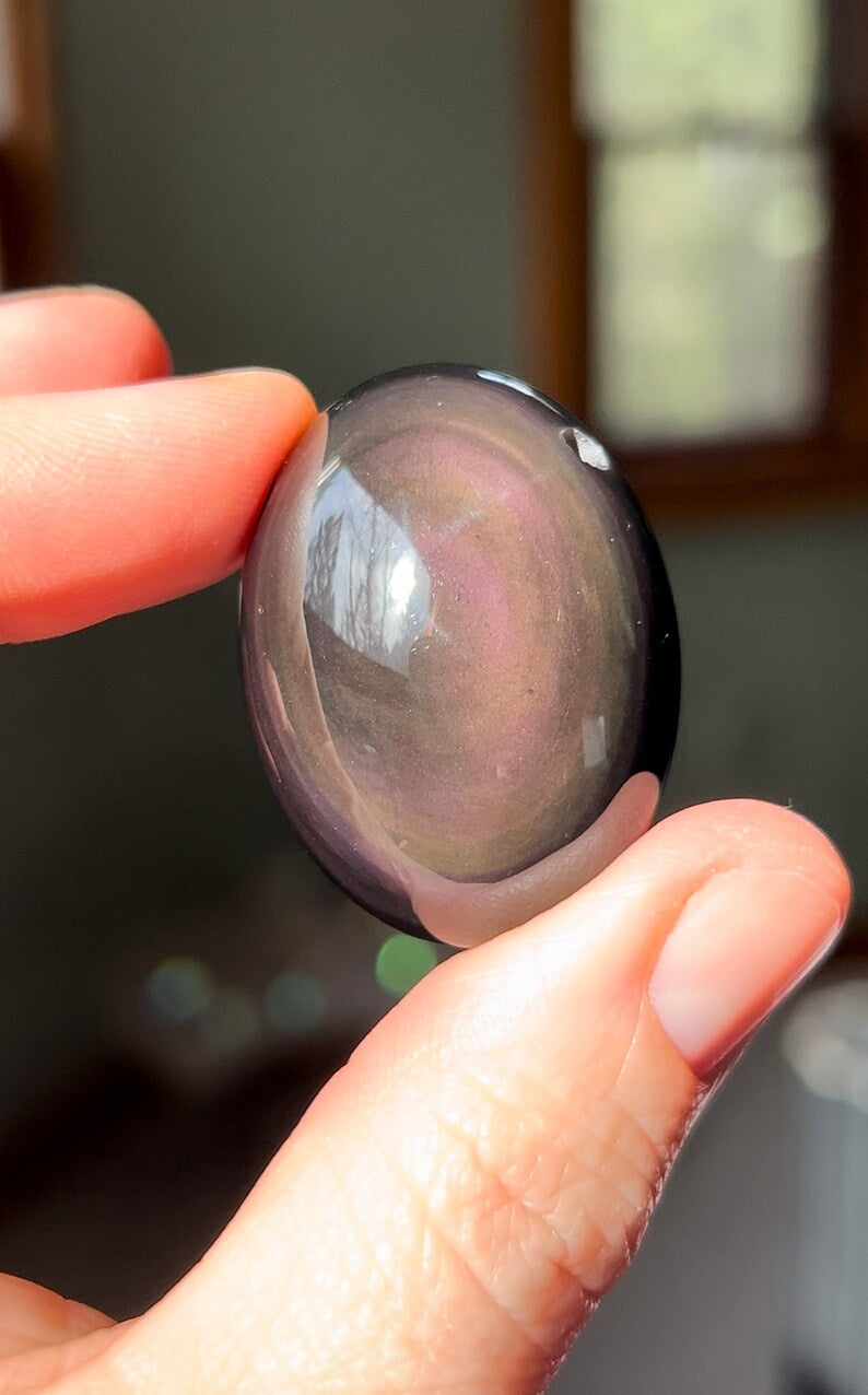 Rainbow Obsidian Drilled Pendant, 15g Mexico