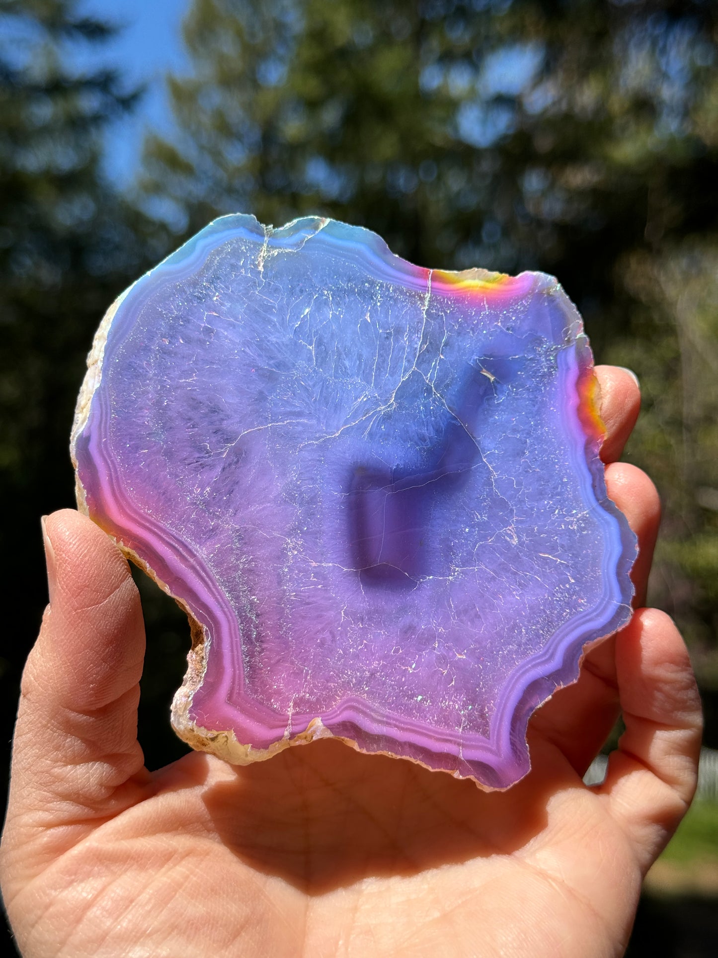 Angel Aura Agate Quartz Slice