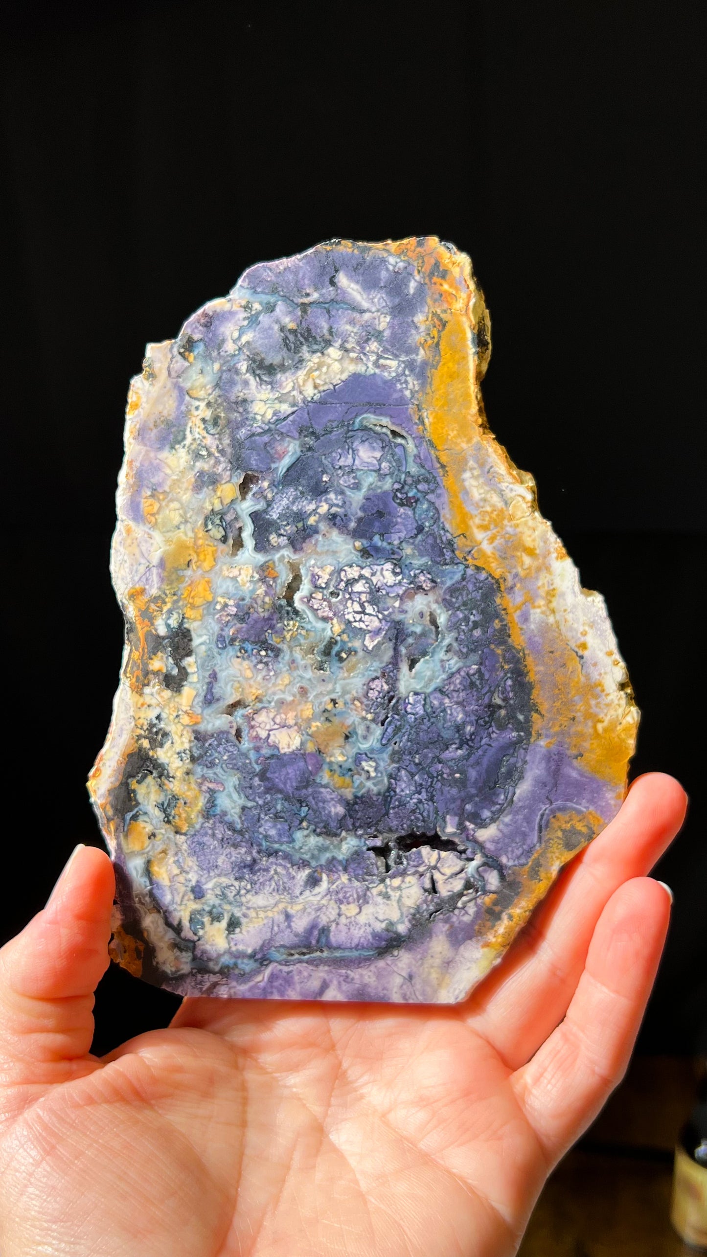 Bertrandite "Tiffany Stone" Slice, Spor Mountain, Utah, Opalized Fluorite