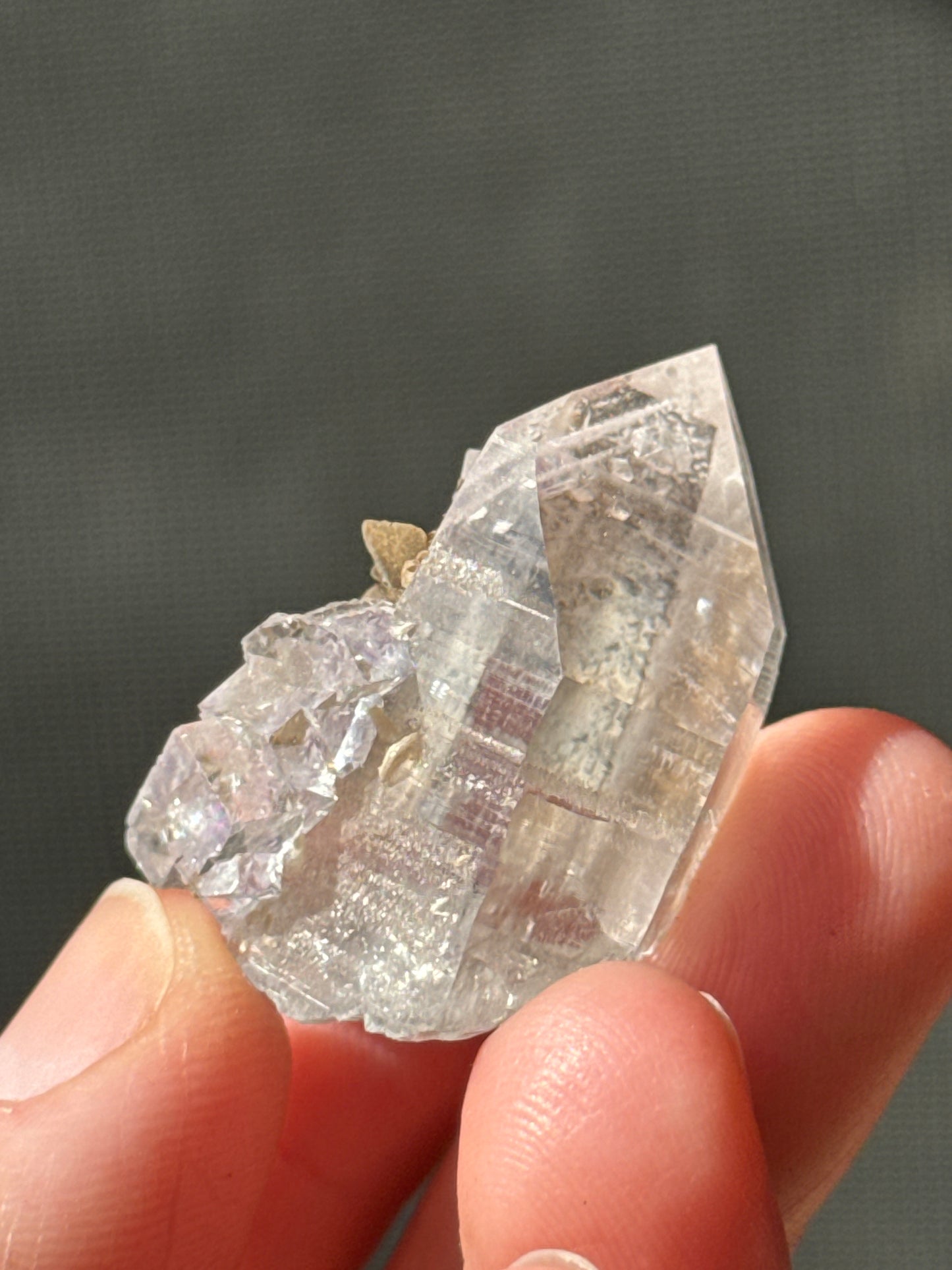 Fluorite on Phantom Quartz, 17g Yaogangxian Minerals
