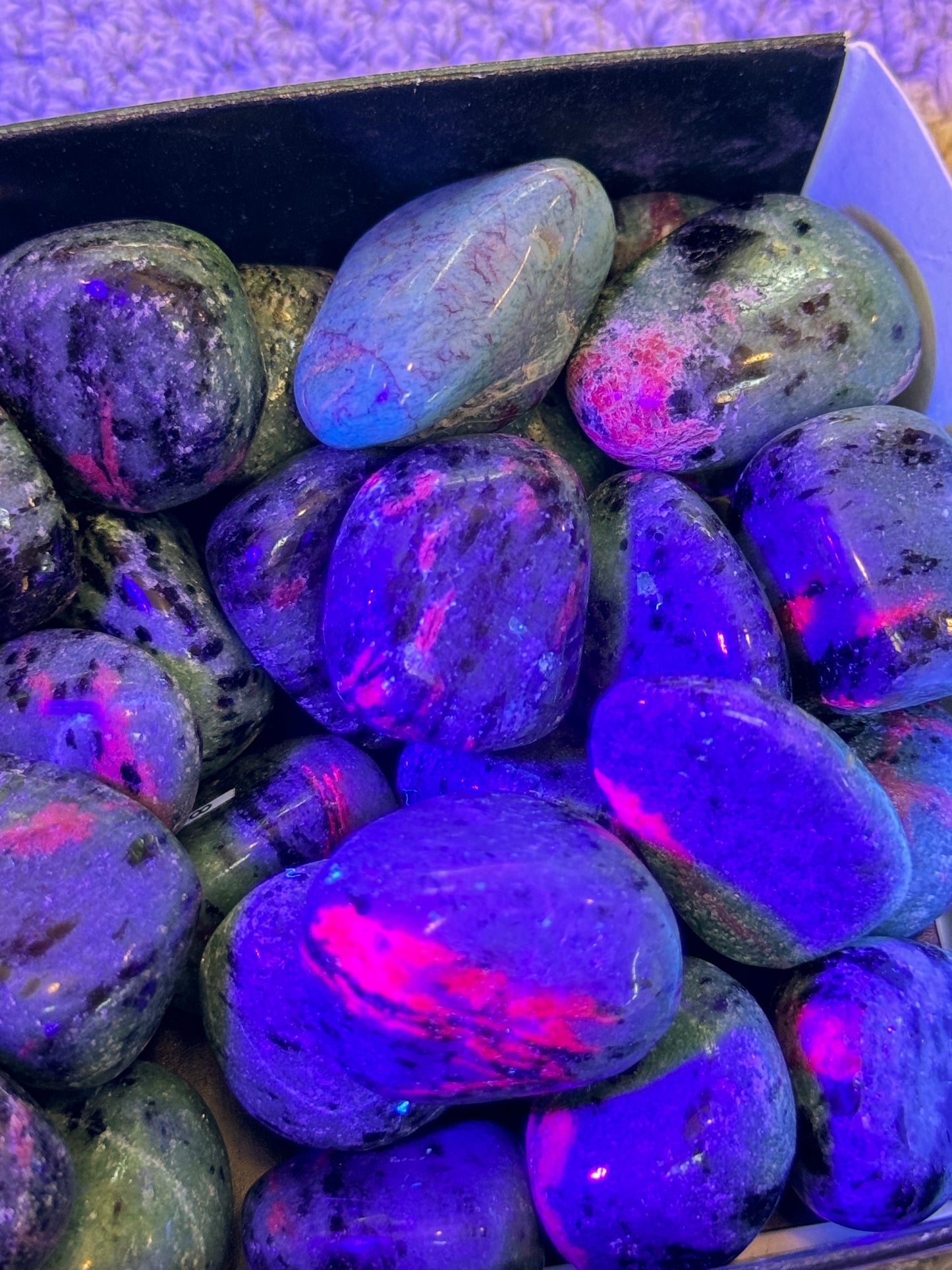 One Ruby in Zoisite Tumbled Stone