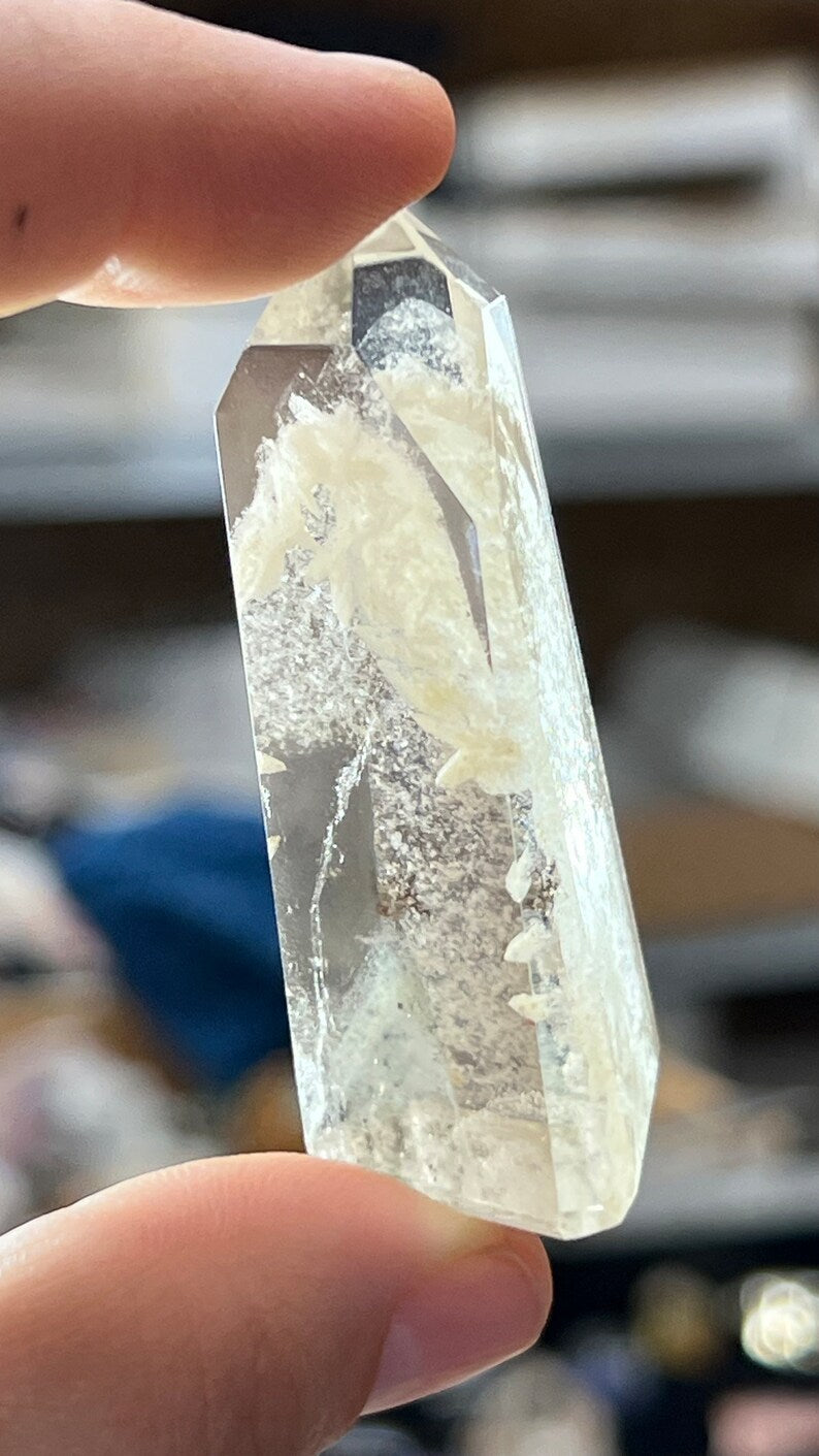 Mini Phantom Quartz Generator with Cerussite, 34g Brazil