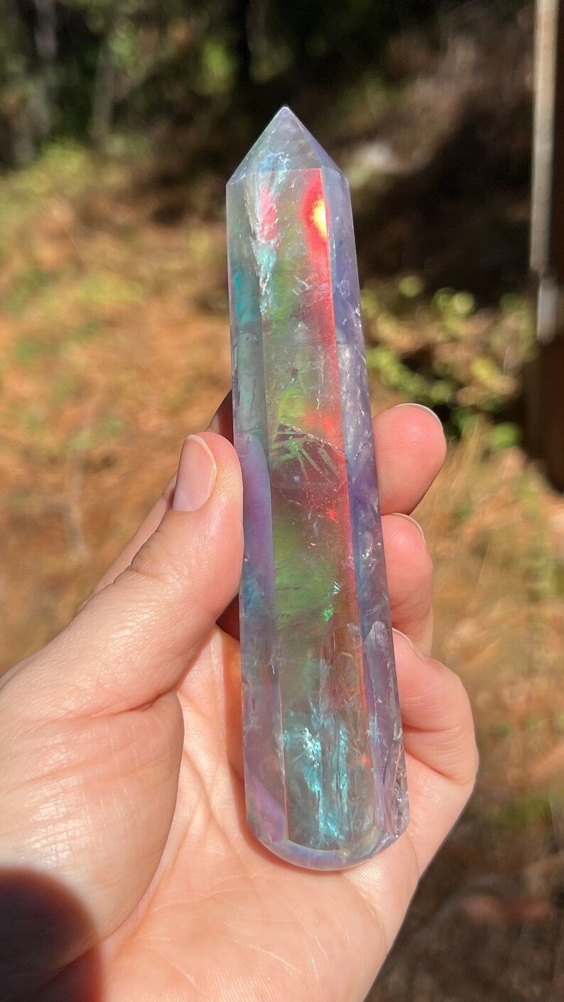 Angel Aura Amethyst Crystal Wand