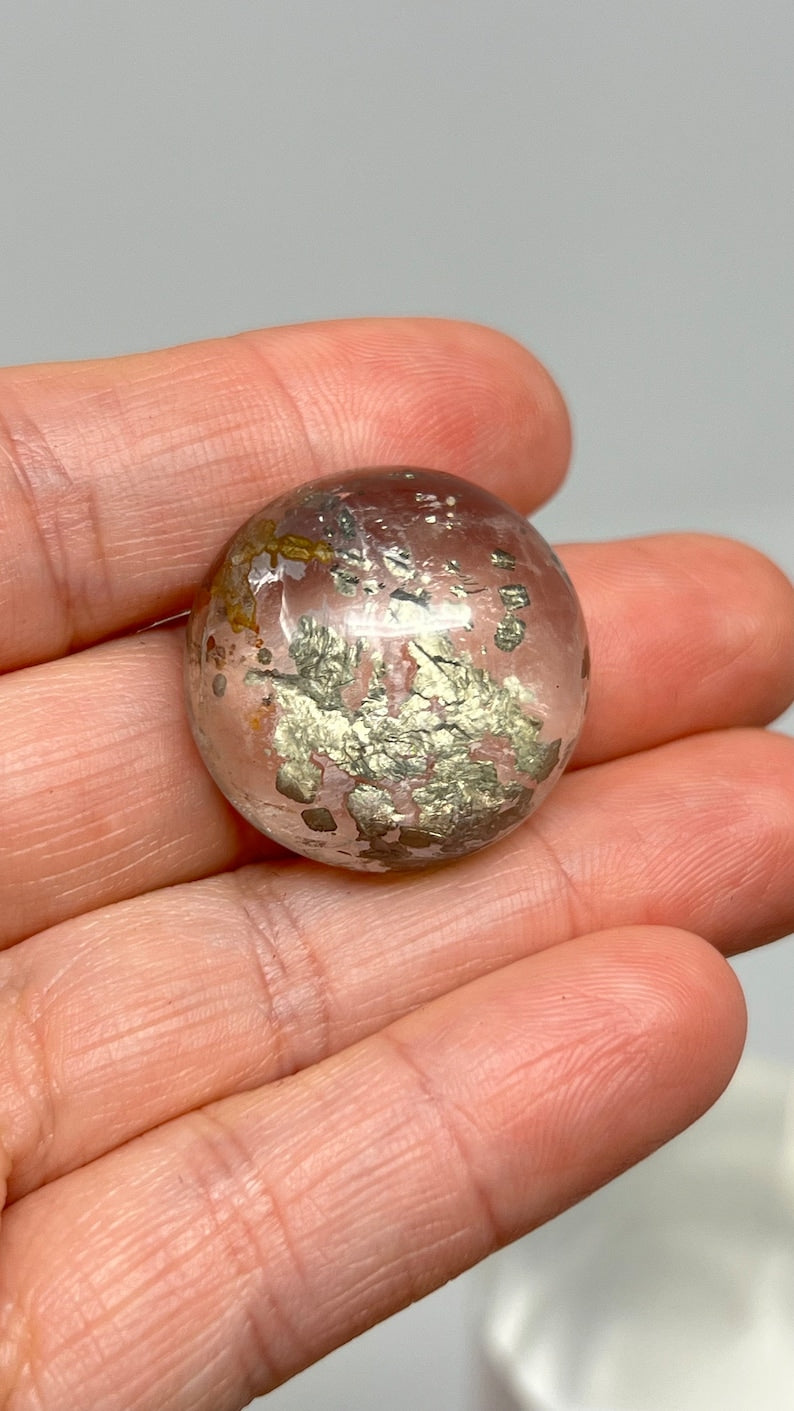 Pyrite in Quartz Gem, 14g Brazil