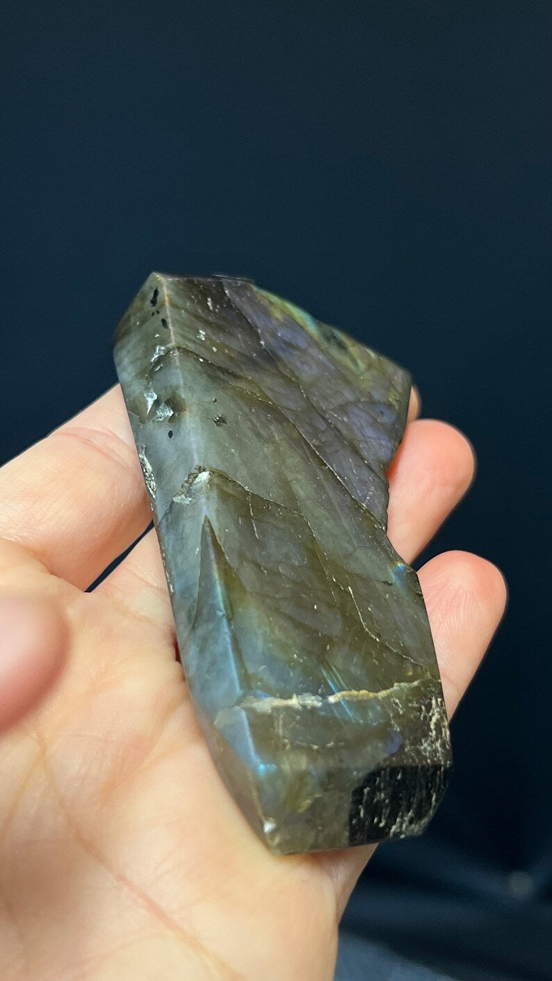 Labradorite Freeform Slice, 90g, Madagascar