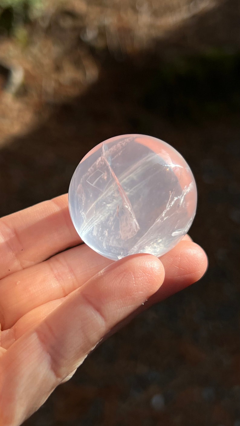 Gemmy Star Rose Quartz Sphere, 69g Brazil