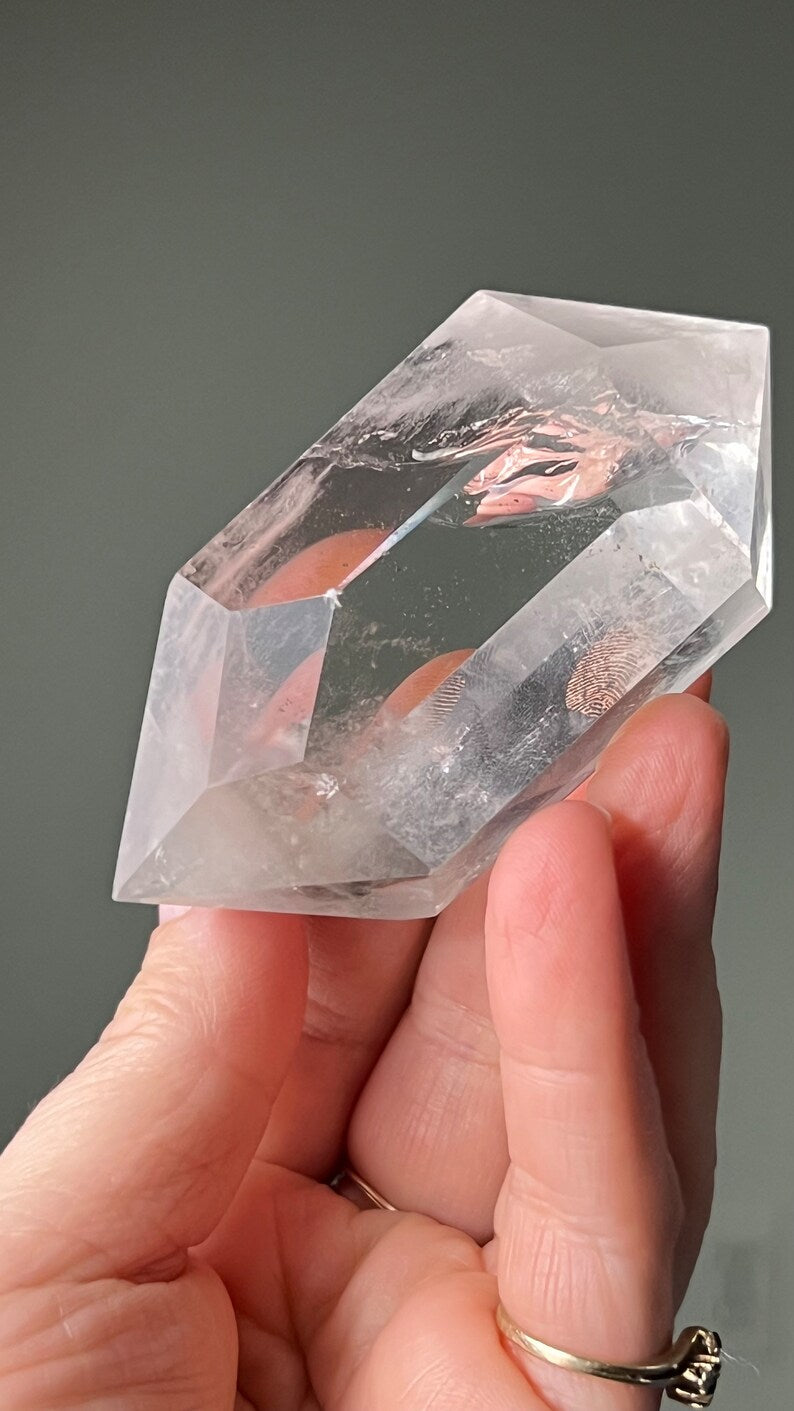 Diamond Window Clear Quartz DT Wand, Brazil