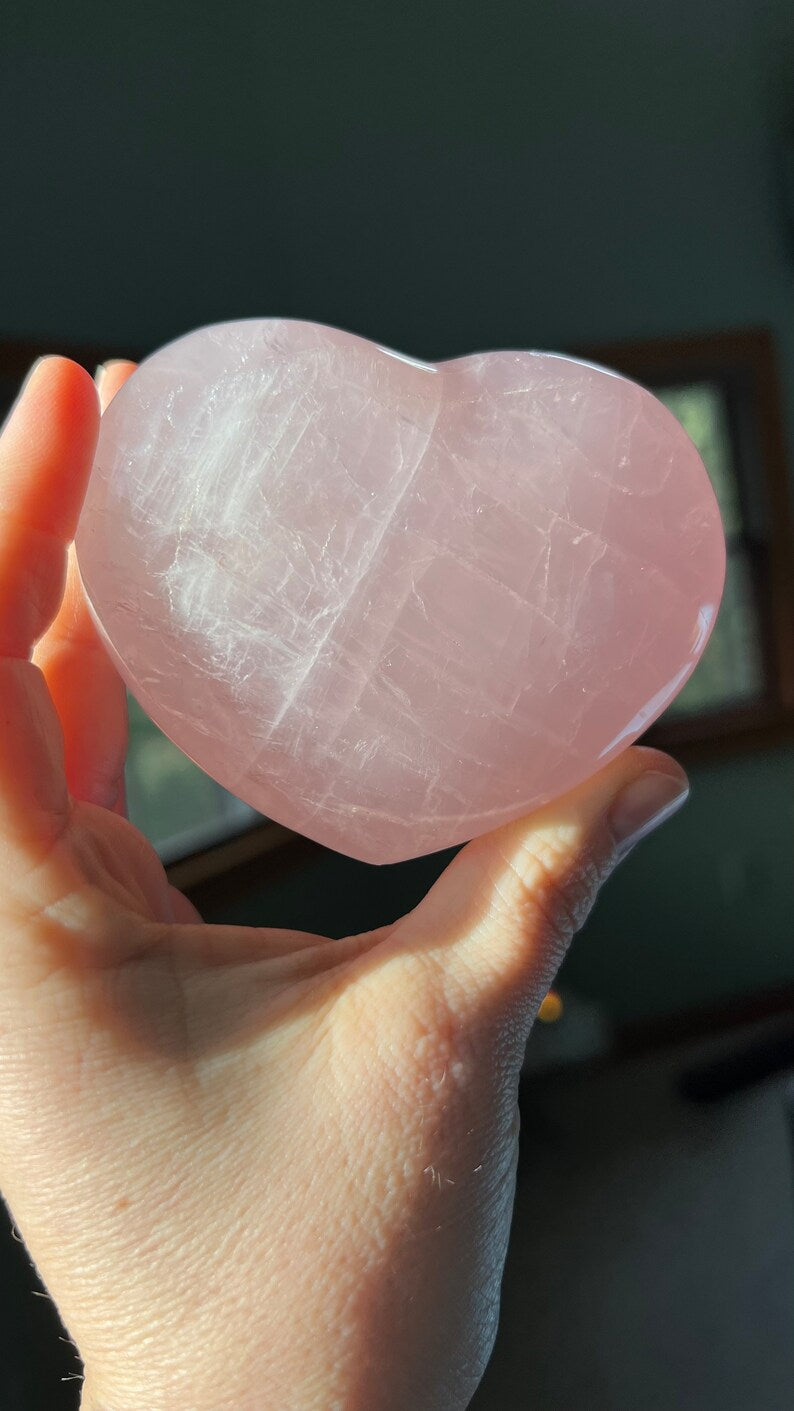 Rose Quartz Crystal Heart, Brazil