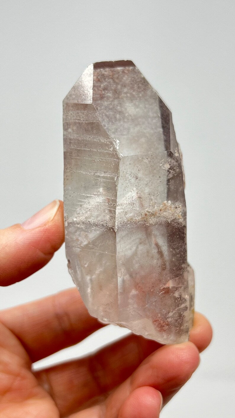 Pink Lemurian Time-link Quartz, 143g Brazil