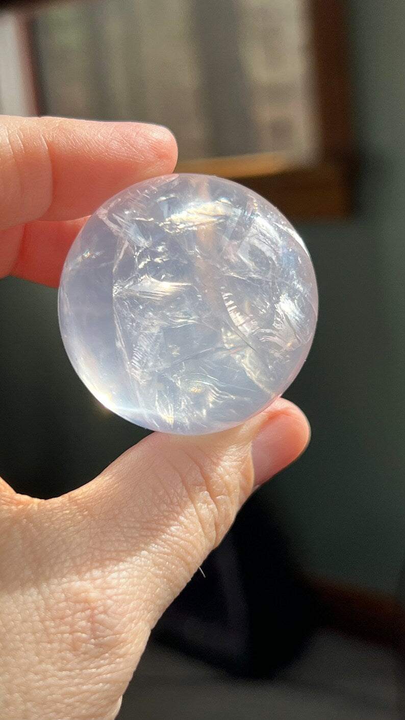 Gem-grade Star Rose Quartz Sphere, Brazil 91g