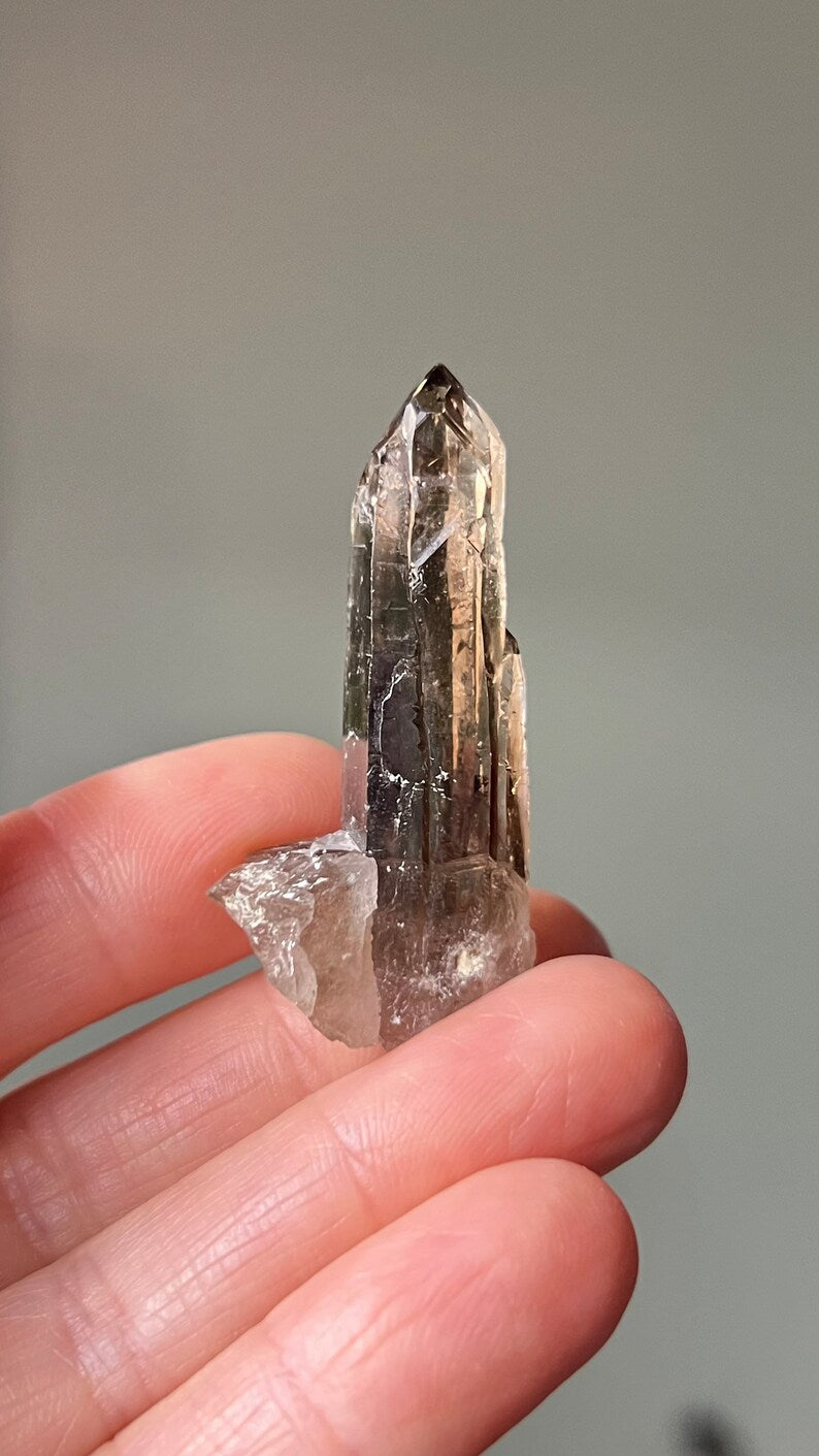 Prismatic Elestial Smoky Quartz Point, 11g Malawi