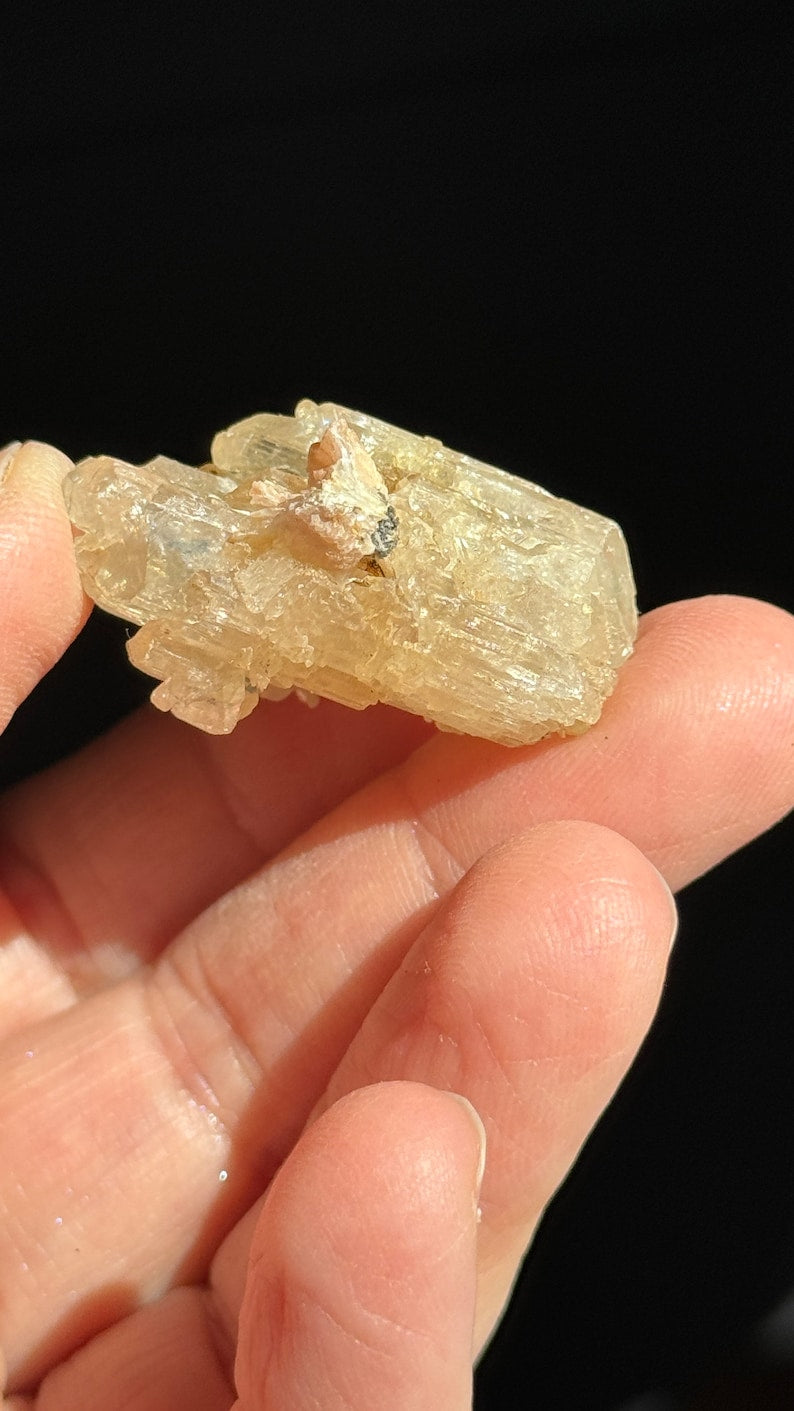 Gemmy Golden Cerussite with Barite, 36g Morocco