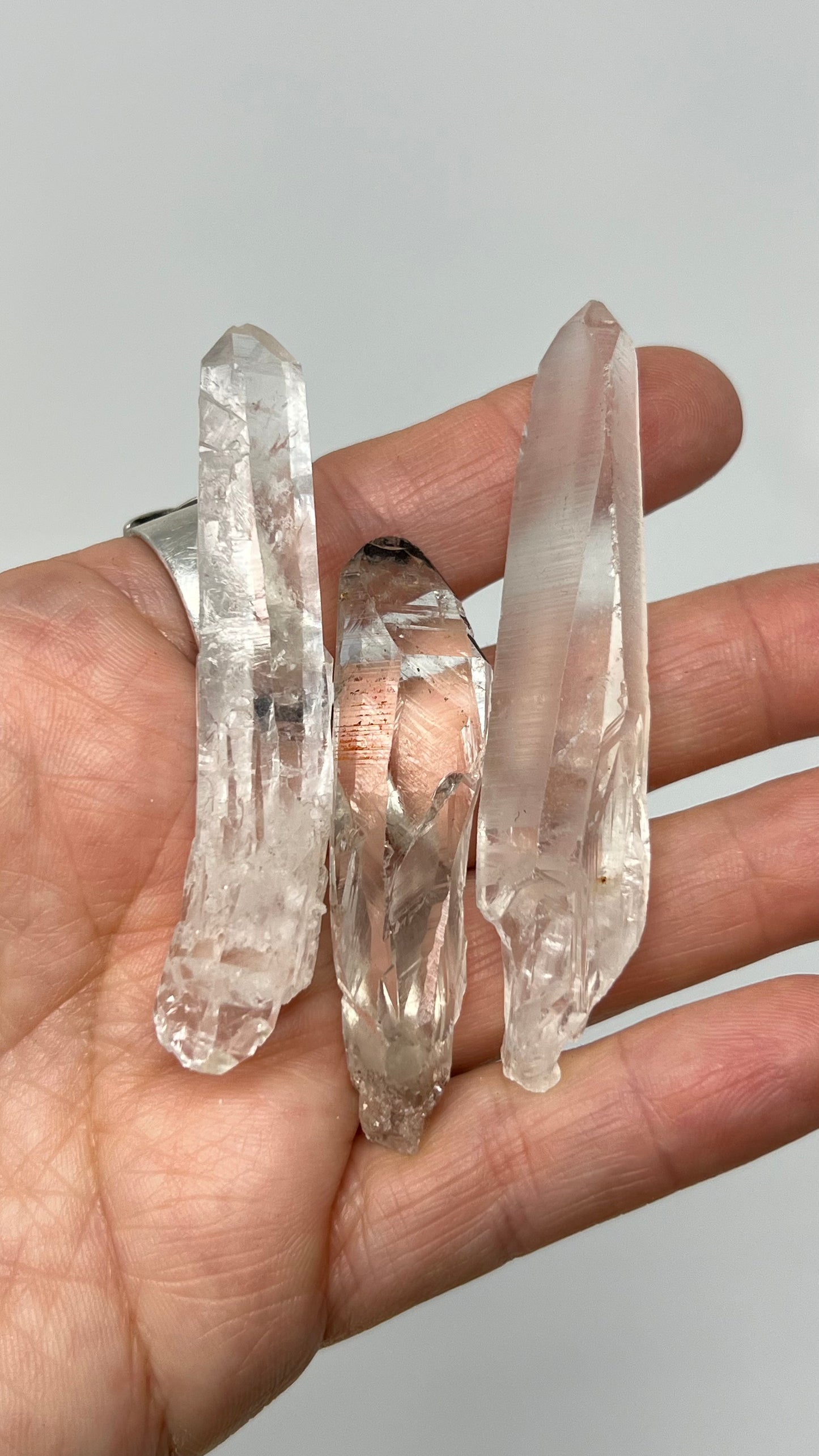 Lot of 3 Prismatic Lemurian Quartz