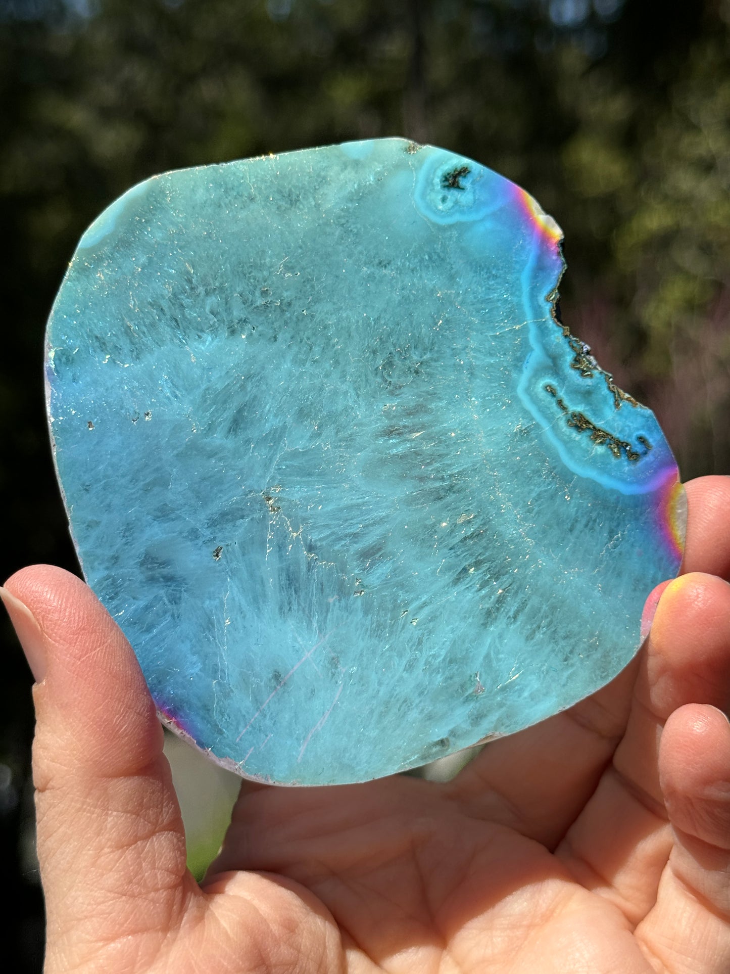 Angel Aura Agate Quartz Slice