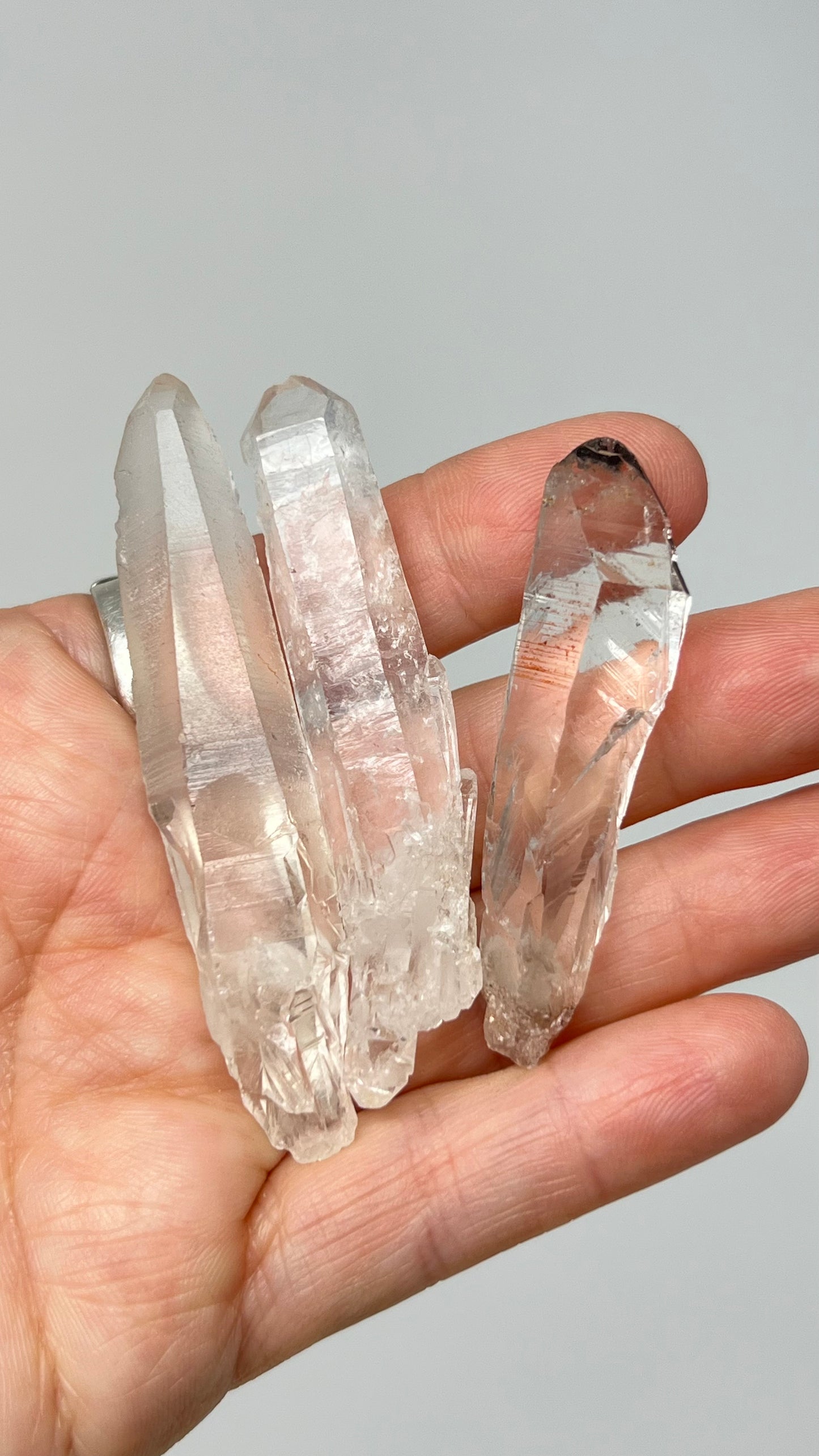 Lot of 3 Prismatic Lemurian Quartz