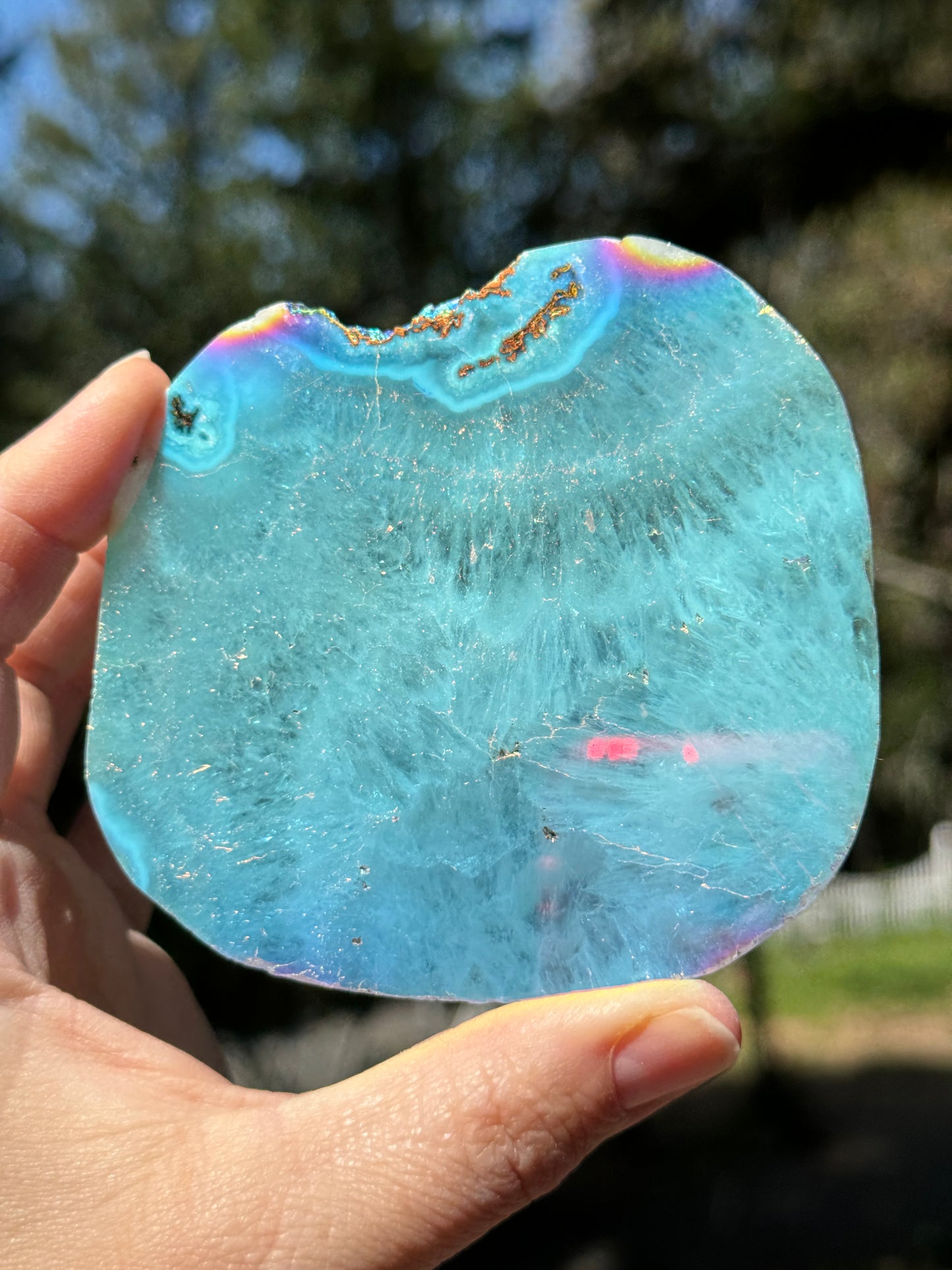 Angel Aura Agate Quartz Slice