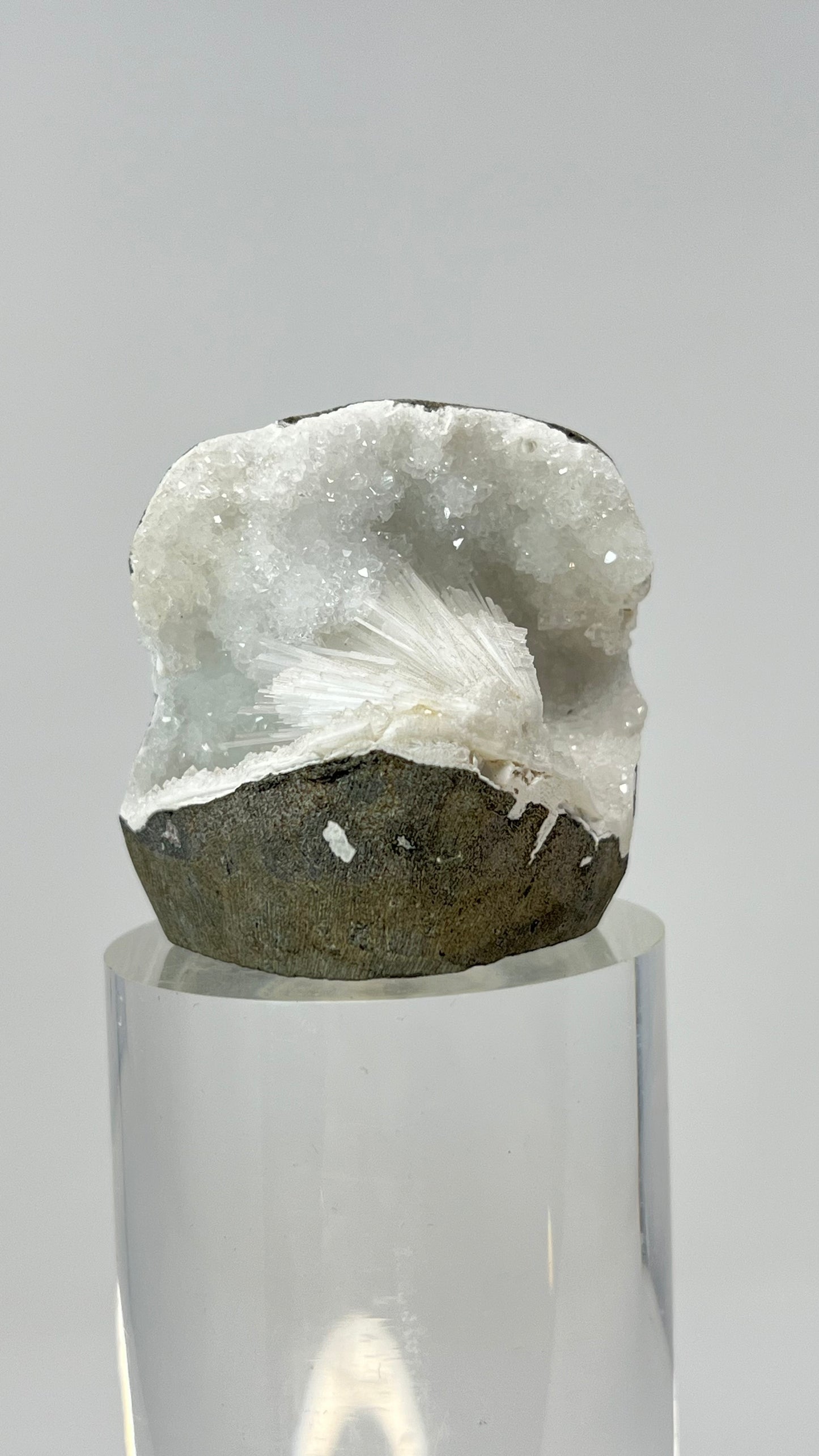 Sparkling Natrolite Geode, India