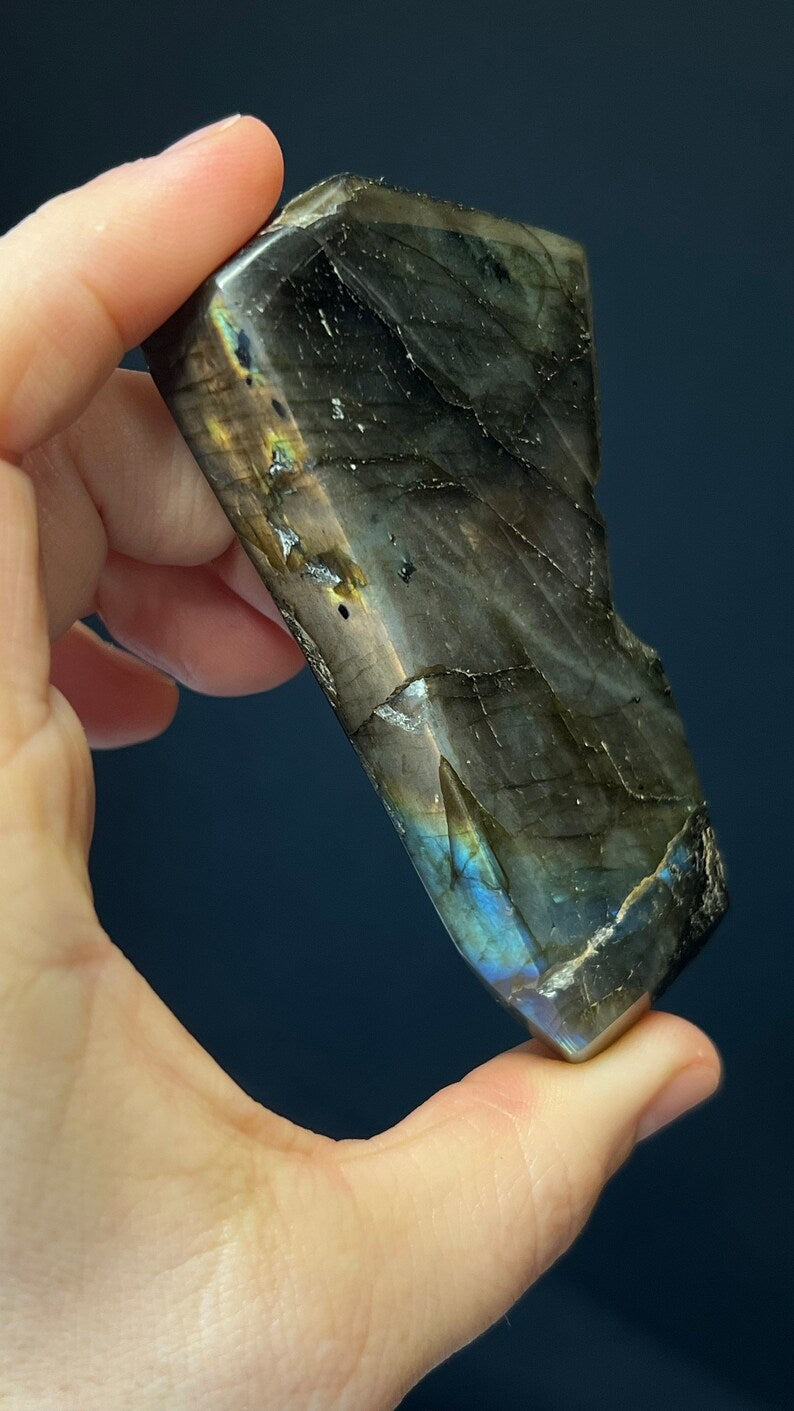 Labradorite Freeform Slice, 90g, Madagascar