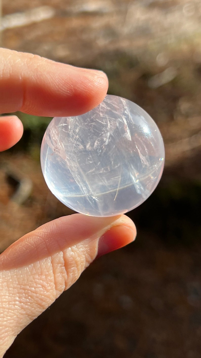 Gemmy Star Rose Quartz Sphere, 69g Brazil