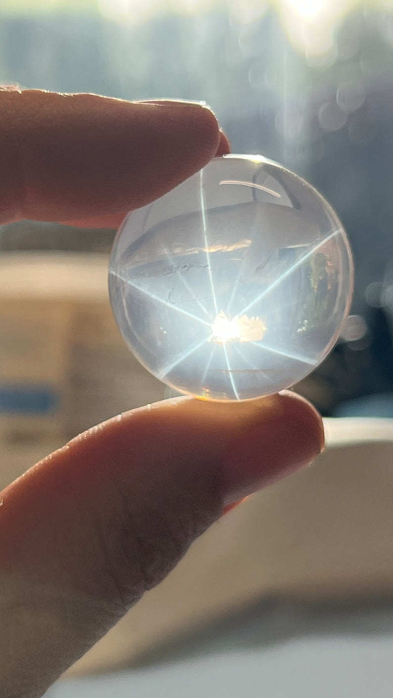 Gemmy Star Rose Quartz Sphere, 34g Brazil