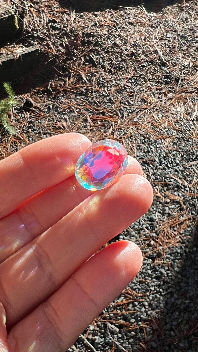 Angel Aura Quartz Facet Gemstone