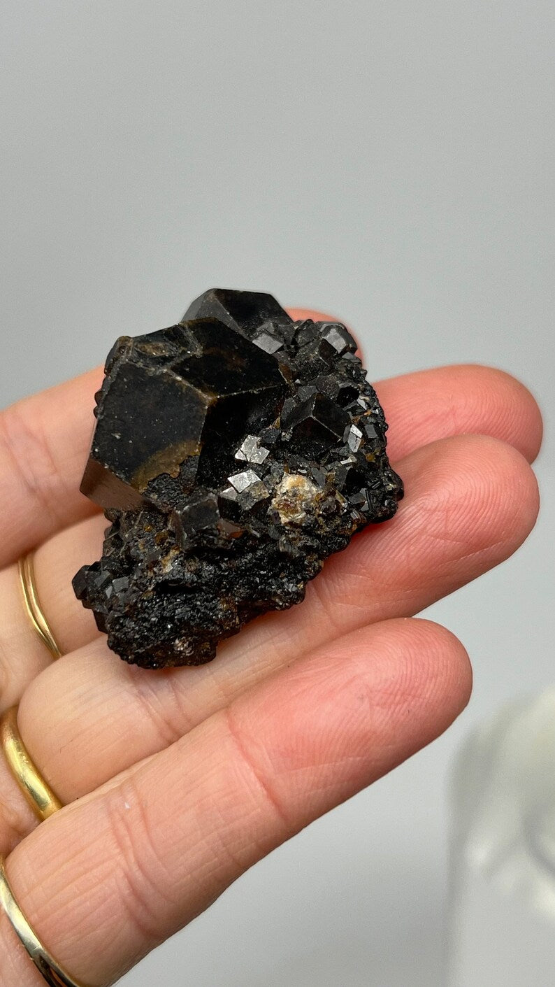 Andradite Garnet var. Melanite, Black Garnet, Mali