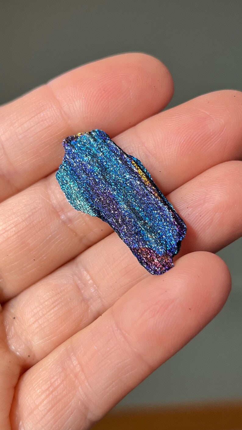 Iridescent Natural Hematite 16.5 ct, Andrade Mine, Brazil Rainbow Minerals