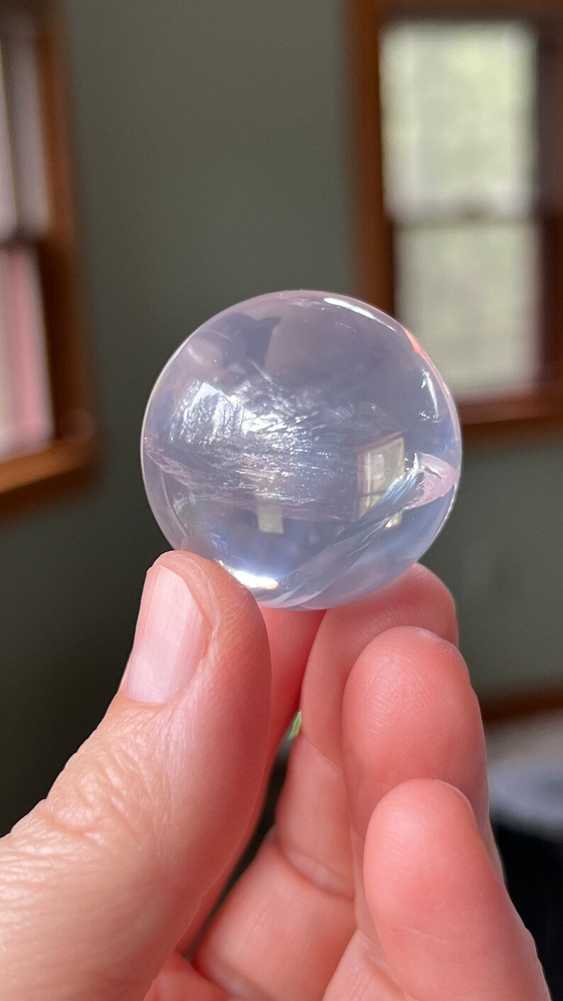 Gem-grade Star Rose Quartz Sphere, Brazil 50g