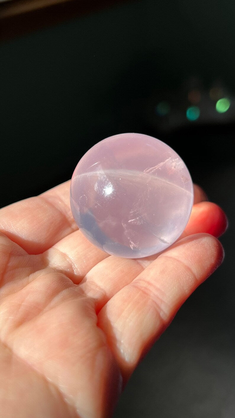 Gem-grade Star Rose Quartz Sphere, Brazil 66g