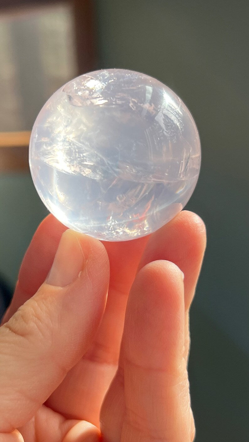 Gem-grade Star Rose Quartz Sphere, Brazil 91g