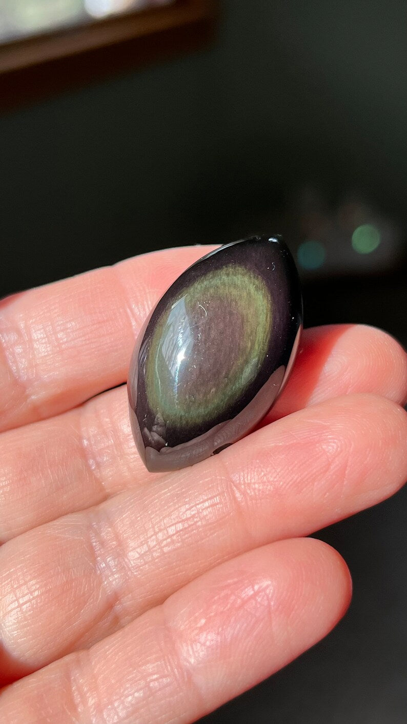 Rainbow Obsidian Drilled Pendant, 11g Mexico