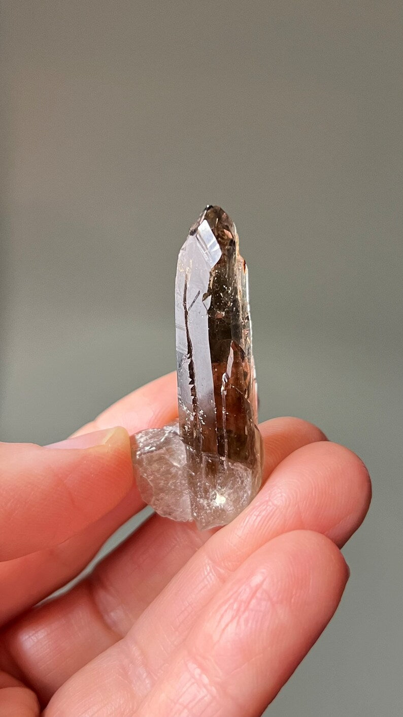 Prismatic Elestial Smoky Quartz Point, 11g Malawi
