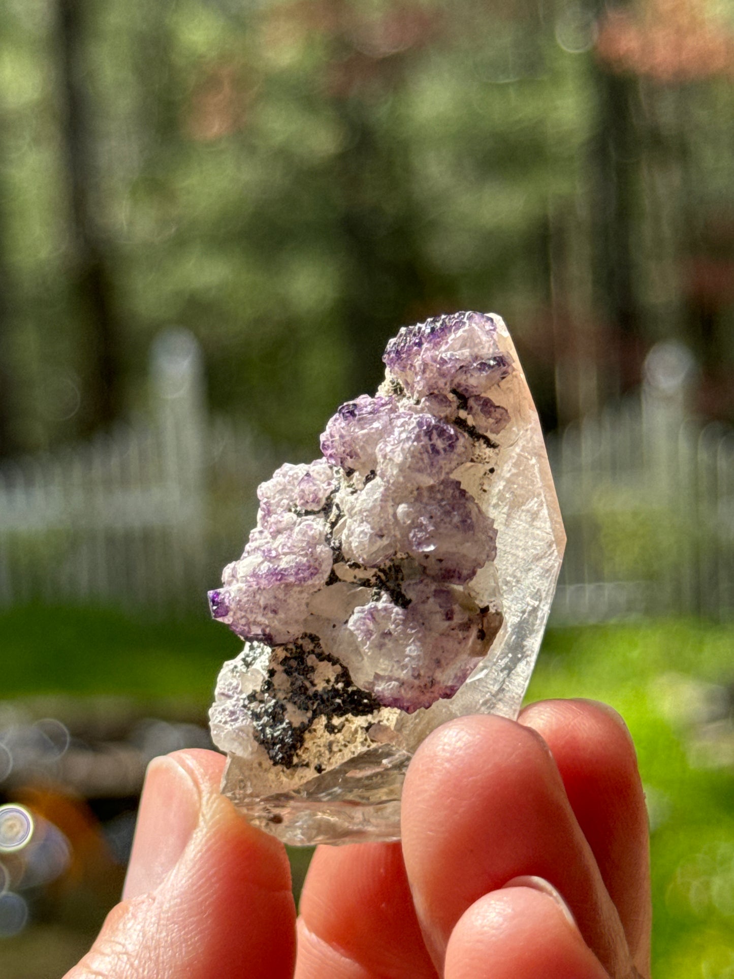 Purple Fluorite on Quartz, 35g Yaogangxian Minerals