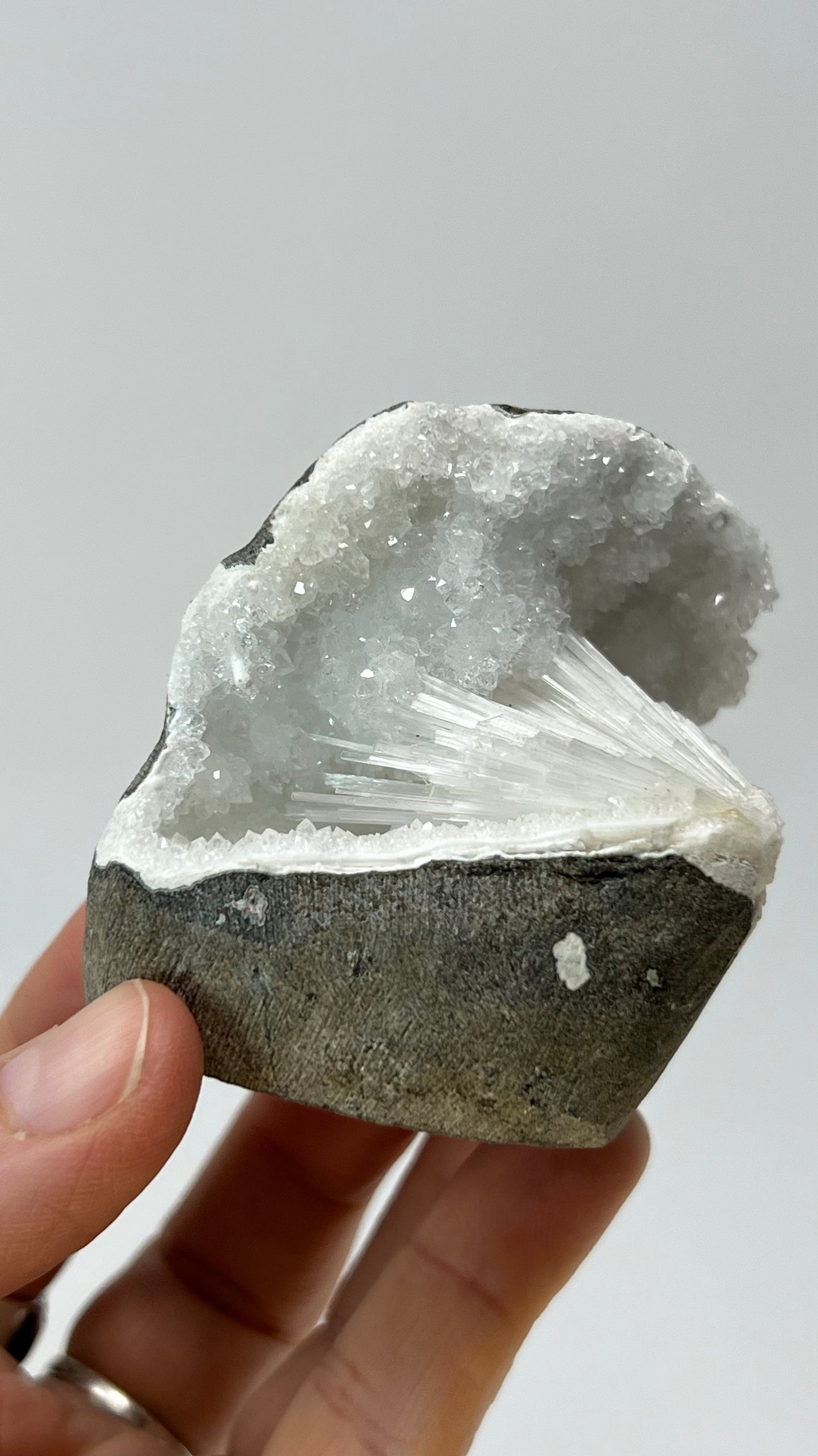 Sparkling Natrolite Geode, India