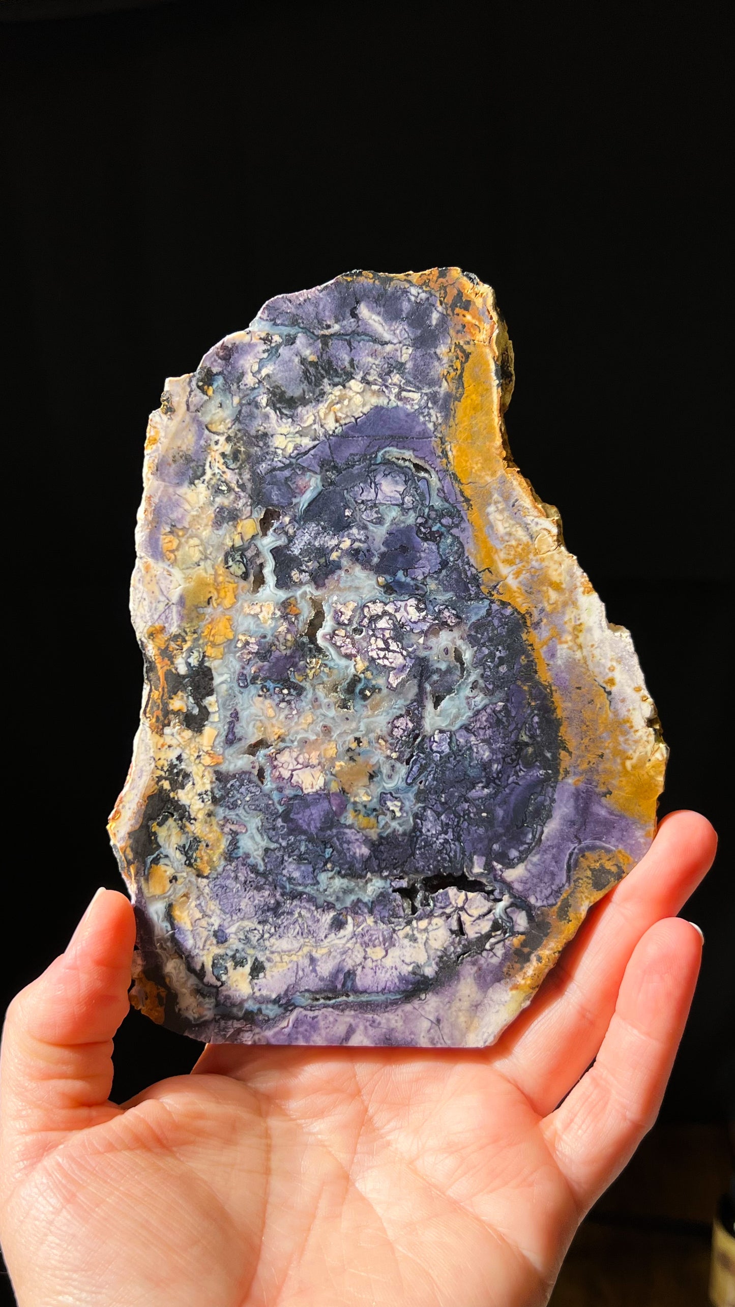 Bertrandite "Tiffany Stone" Slice, Spor Mountain, Utah, Opalized Fluorite