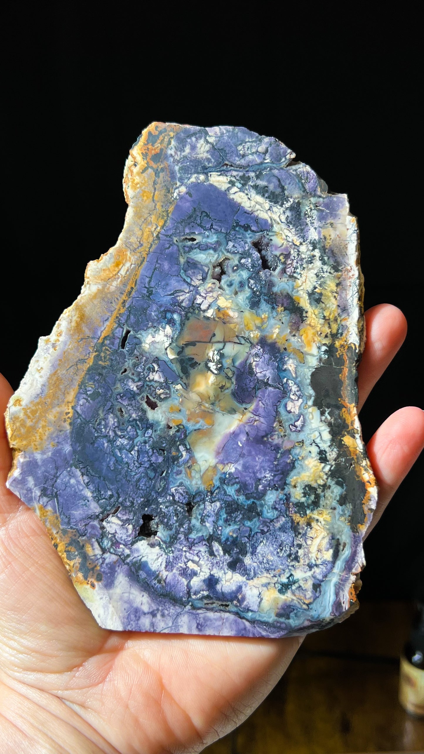 Bertrandite "Tiffany Stone" Slice, Spor Mountain, Utah, Opalized Fluorite
