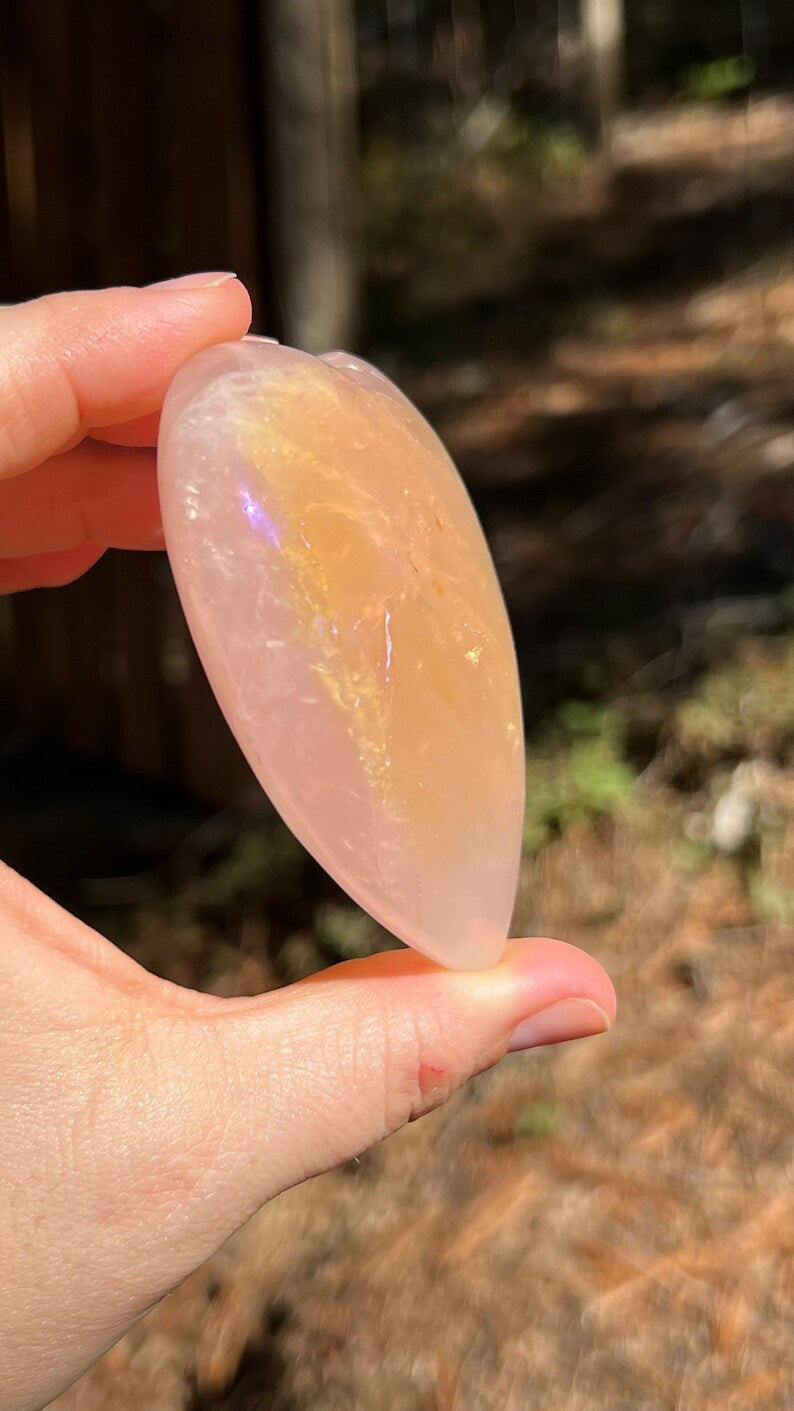 Angel Aura Rose Quartz Heart