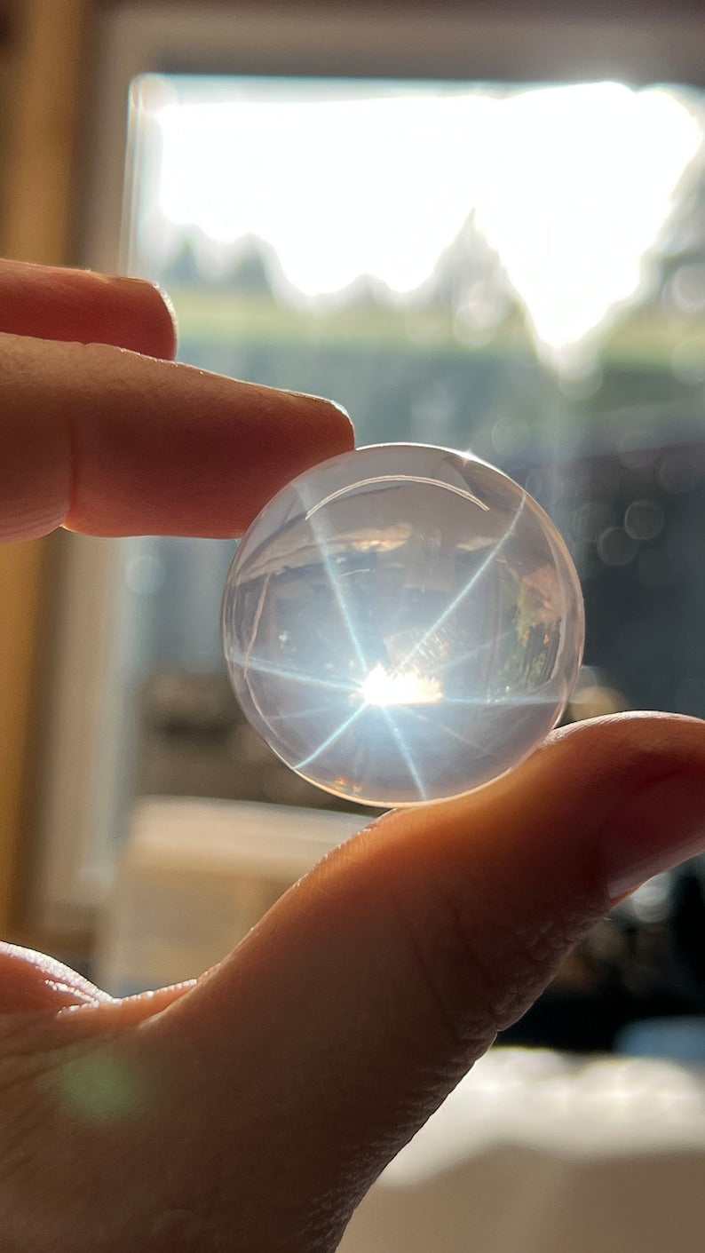 Gemmy Star Rose Quartz Sphere, 34g Brazil